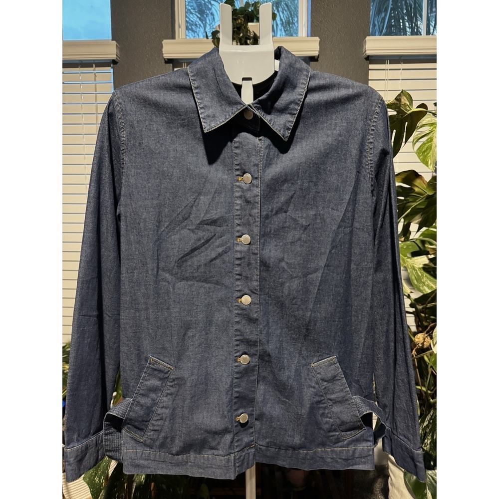 Isaac‎ Mizrahi for Target Blue Denim Stretch Button Jacket - XL
